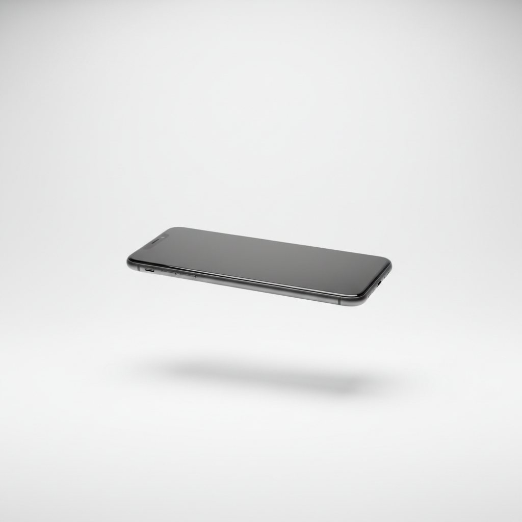 AI-generated product photo of a smartphone on a white background