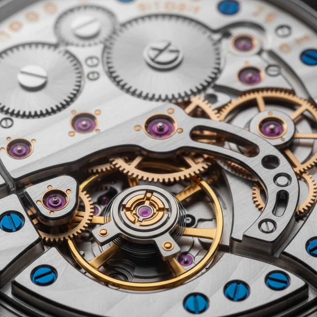 AI-generated macro shot of luxury watch movement