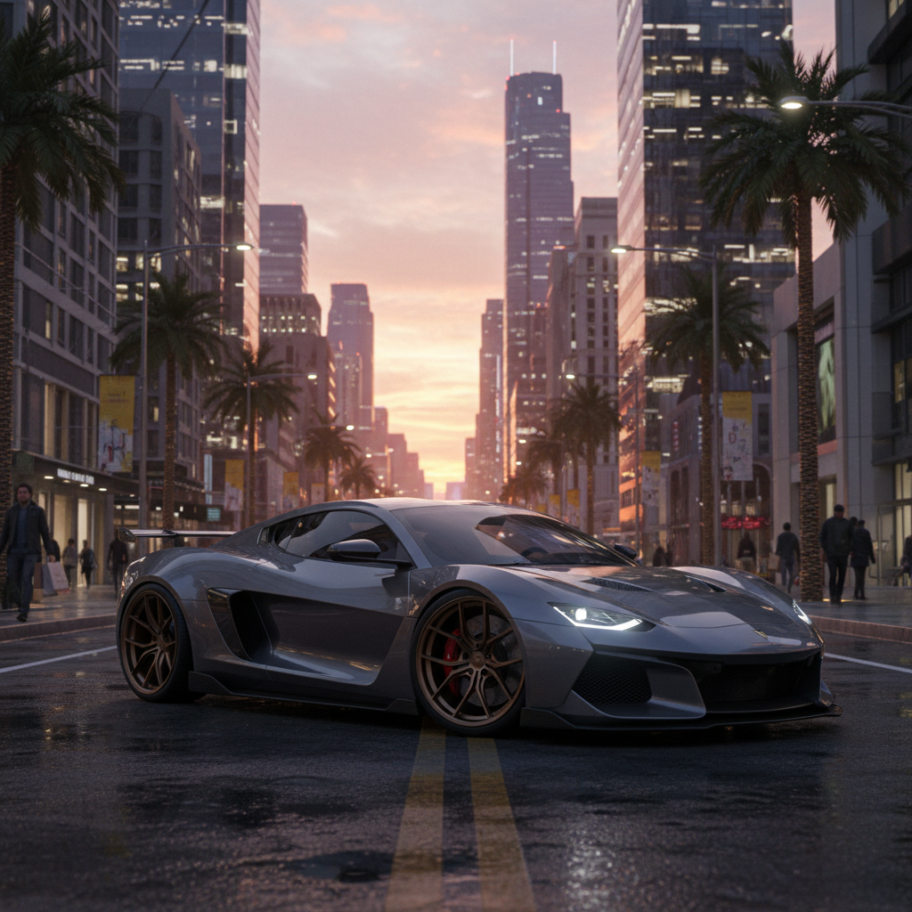 AI-generated lifestyle image of car accessories