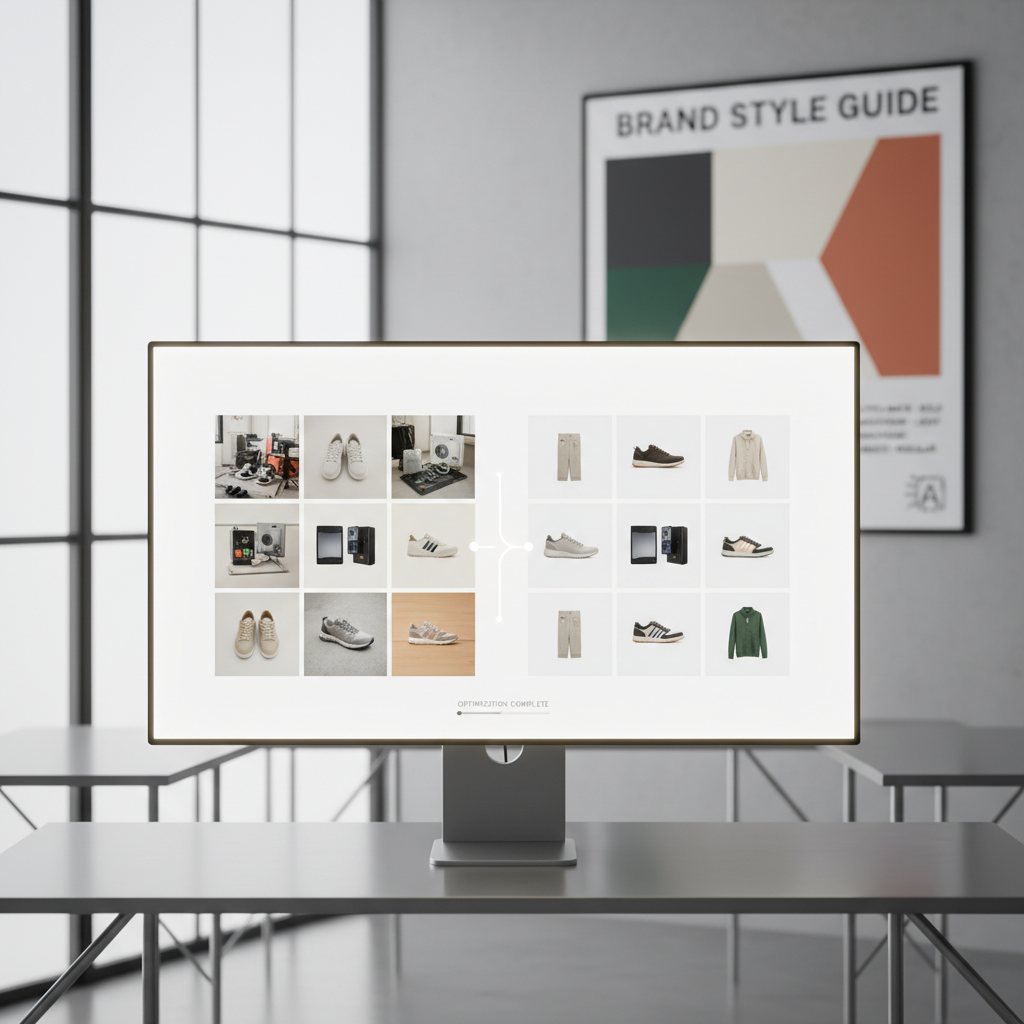 AI-powered product photo generation matching website brand aesthetics