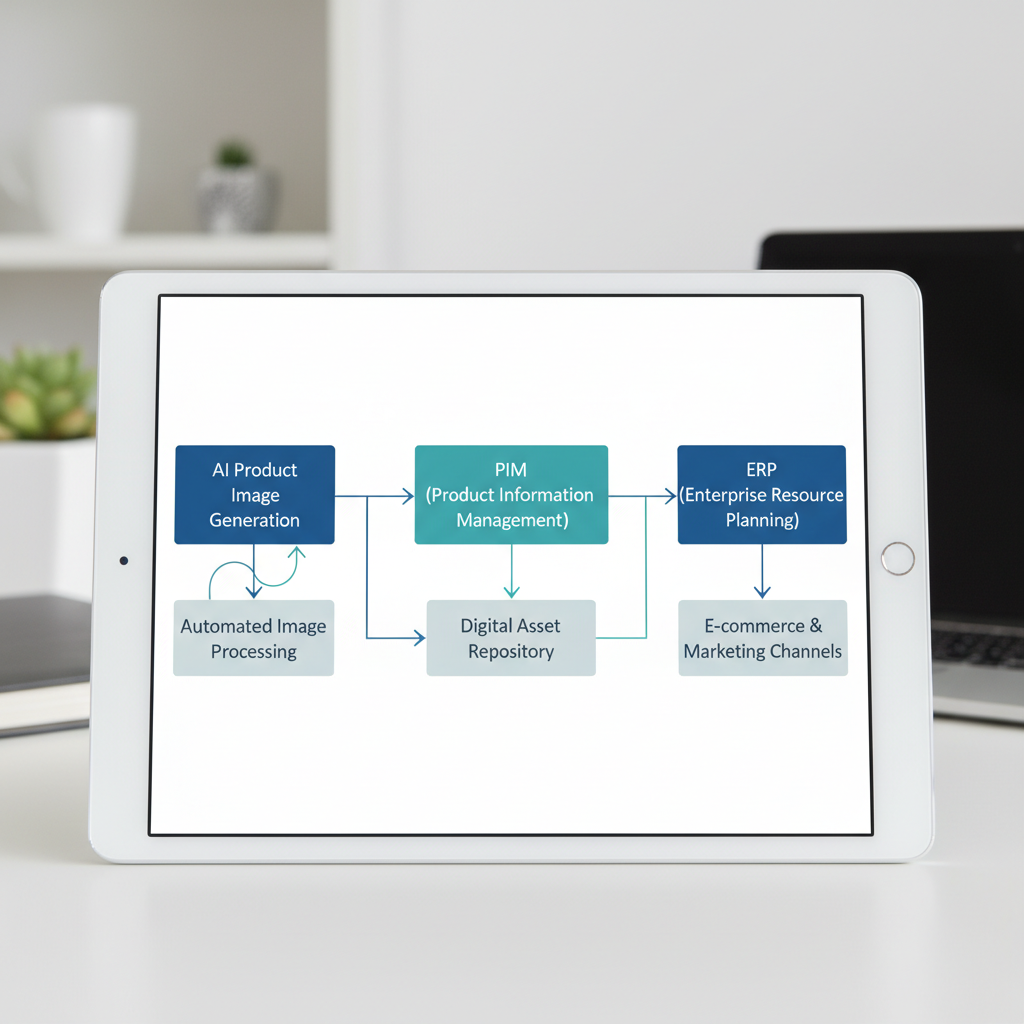 ERP workflow integration with AI product image generation