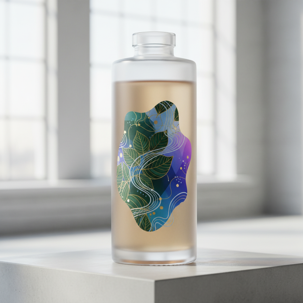 AI generated bottle mockup with custom label
