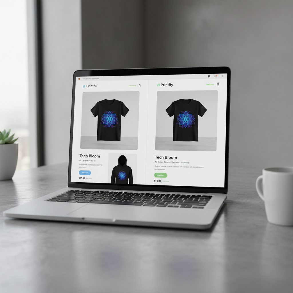 AI mockups for Printful and Printify