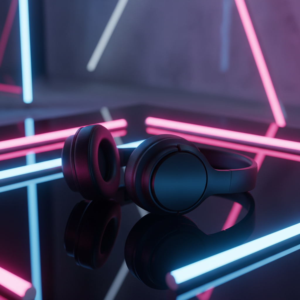 AI generated product photo with neon and LED lighting
