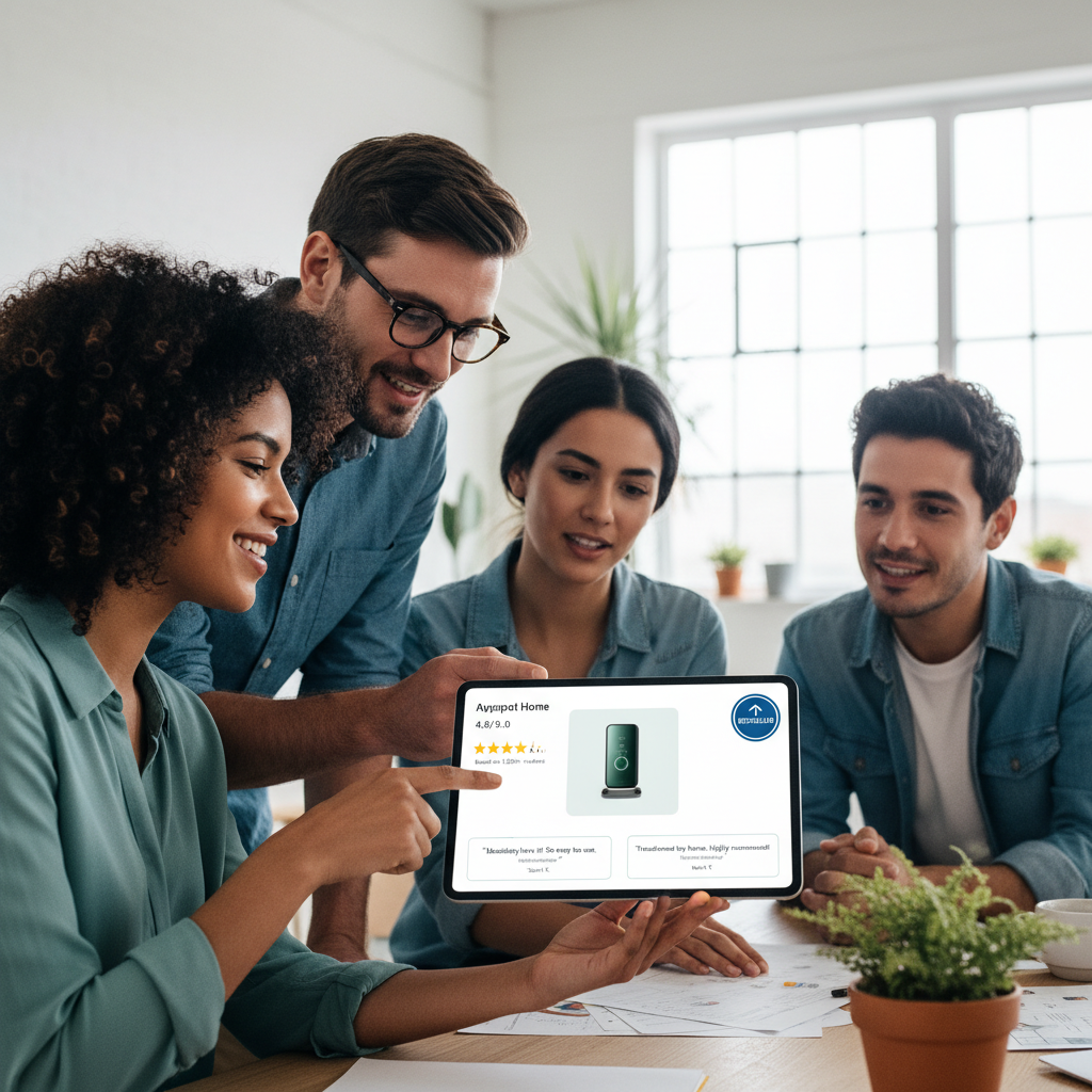 AI-generated social proof visuals on a product page