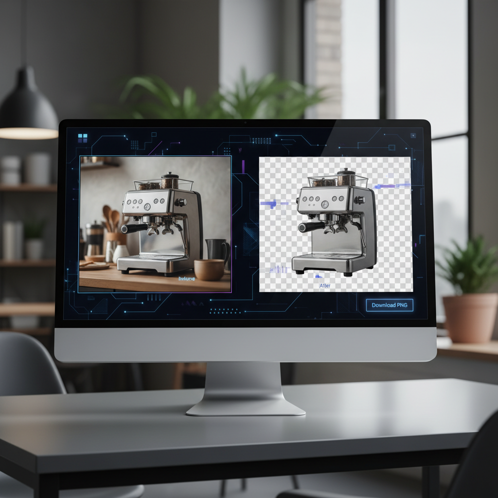 AI-powered background removal for transparent PNG product images