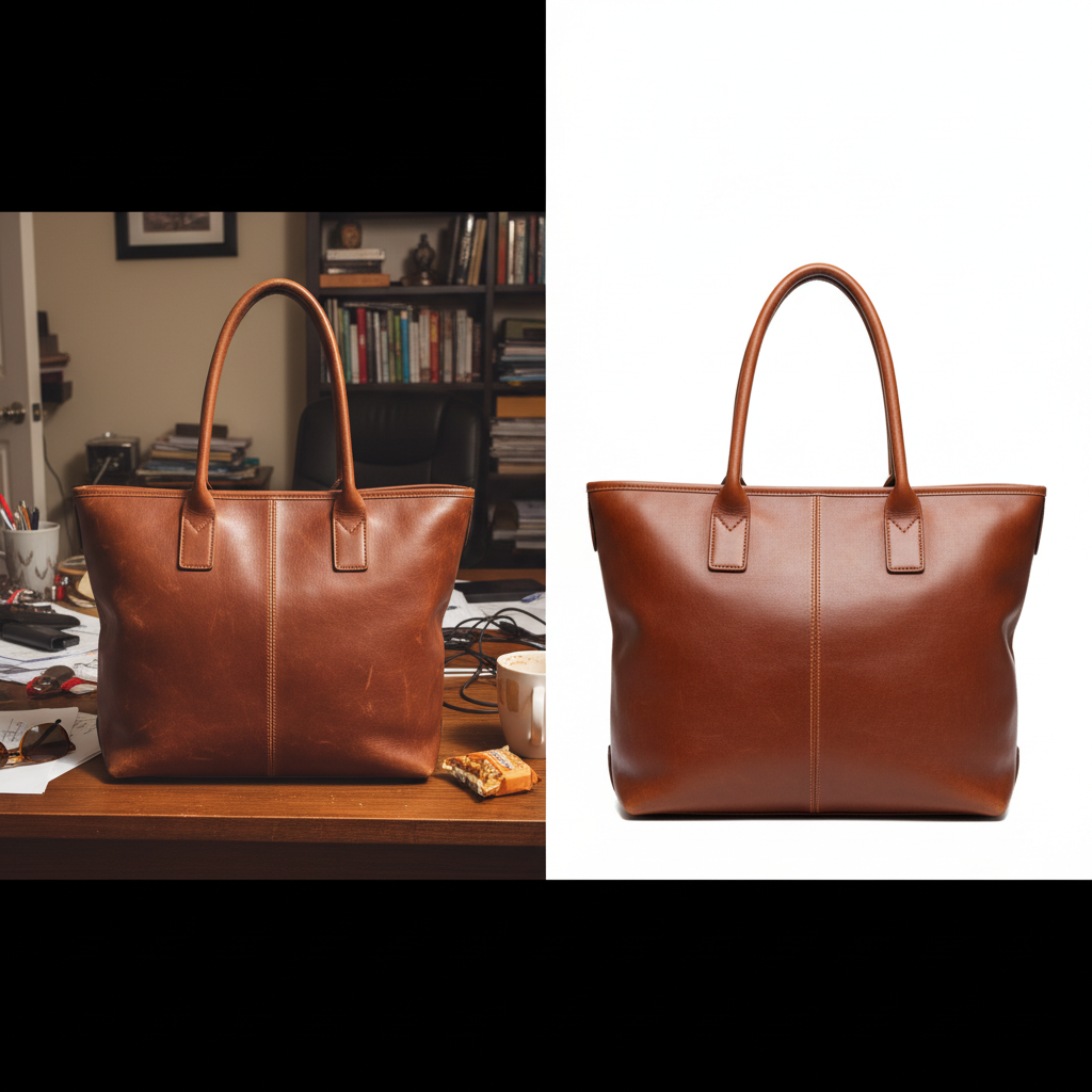 AI enhancing second-hand product photos for online listing