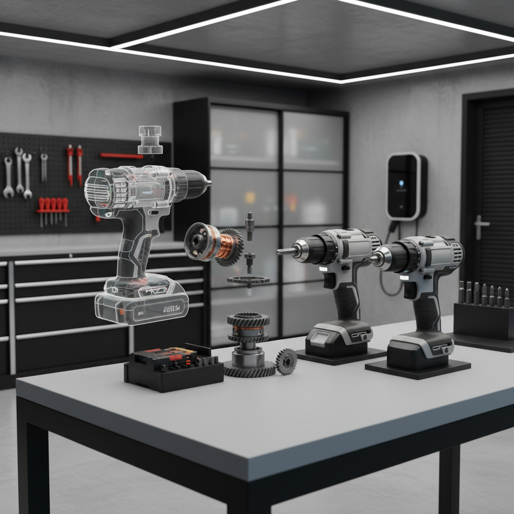 AI-generated image of power tools and hardware