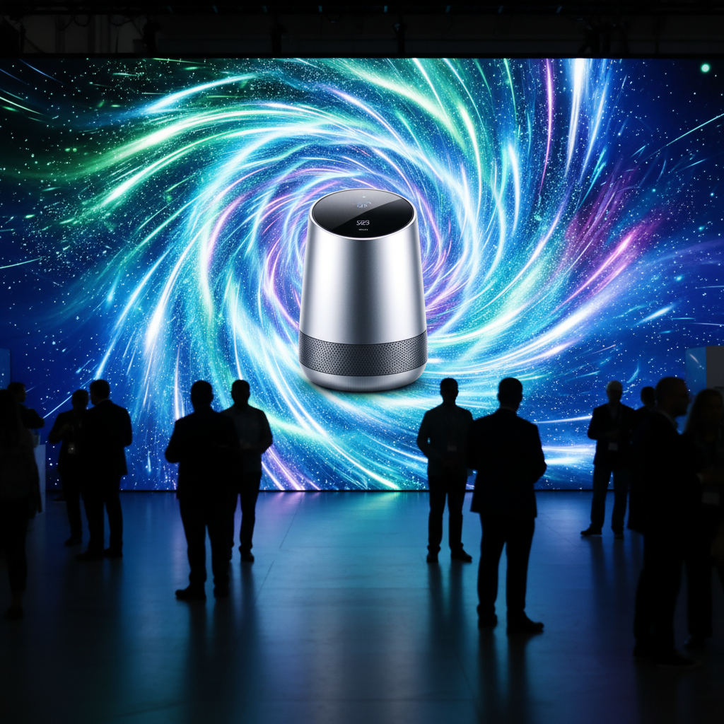 AI-generated high-resolution product photo for trade show display