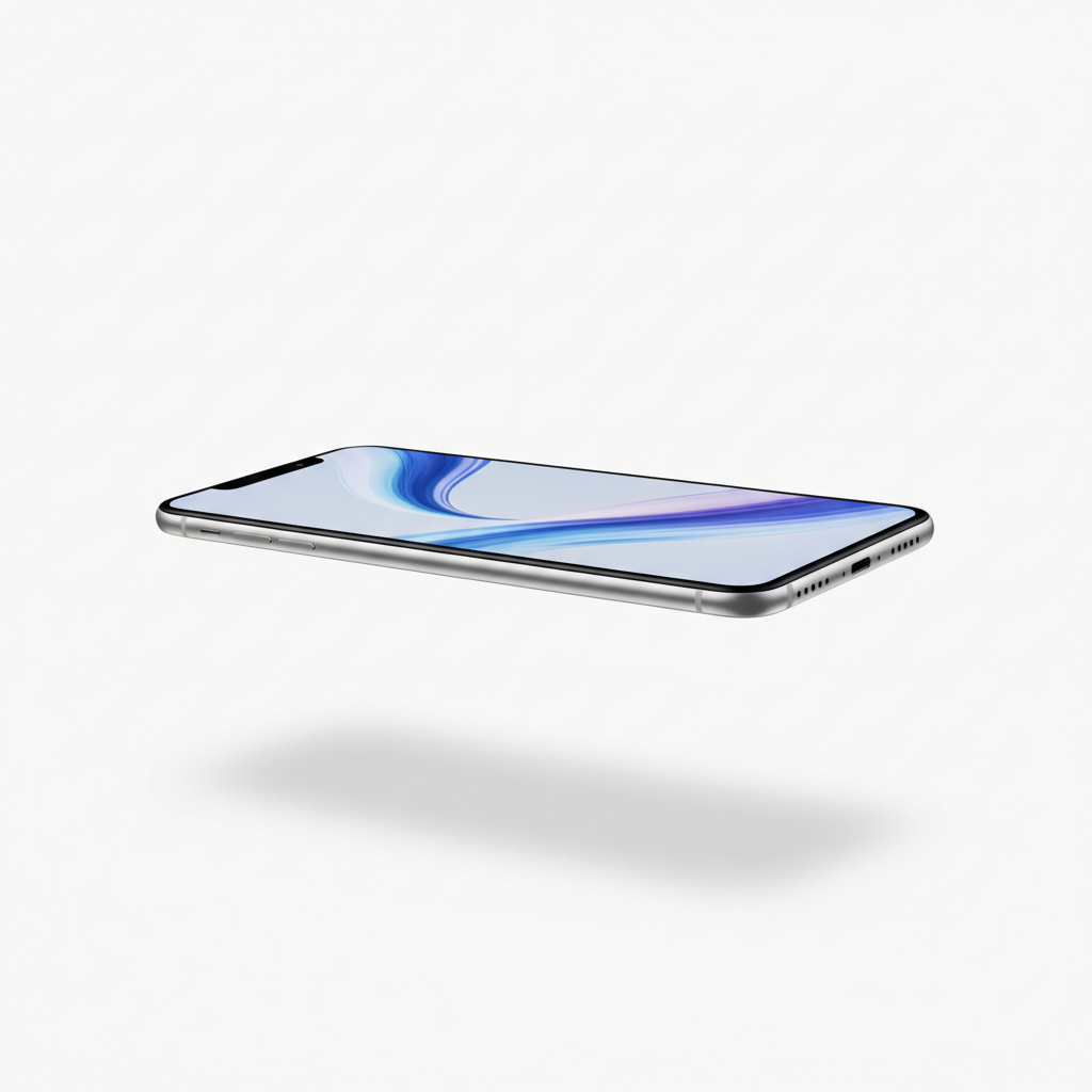 Smartphone on white background, AI generated