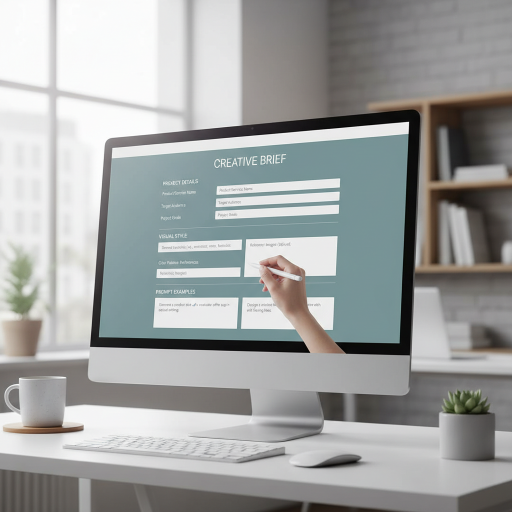 Digital template for an AI product image brief