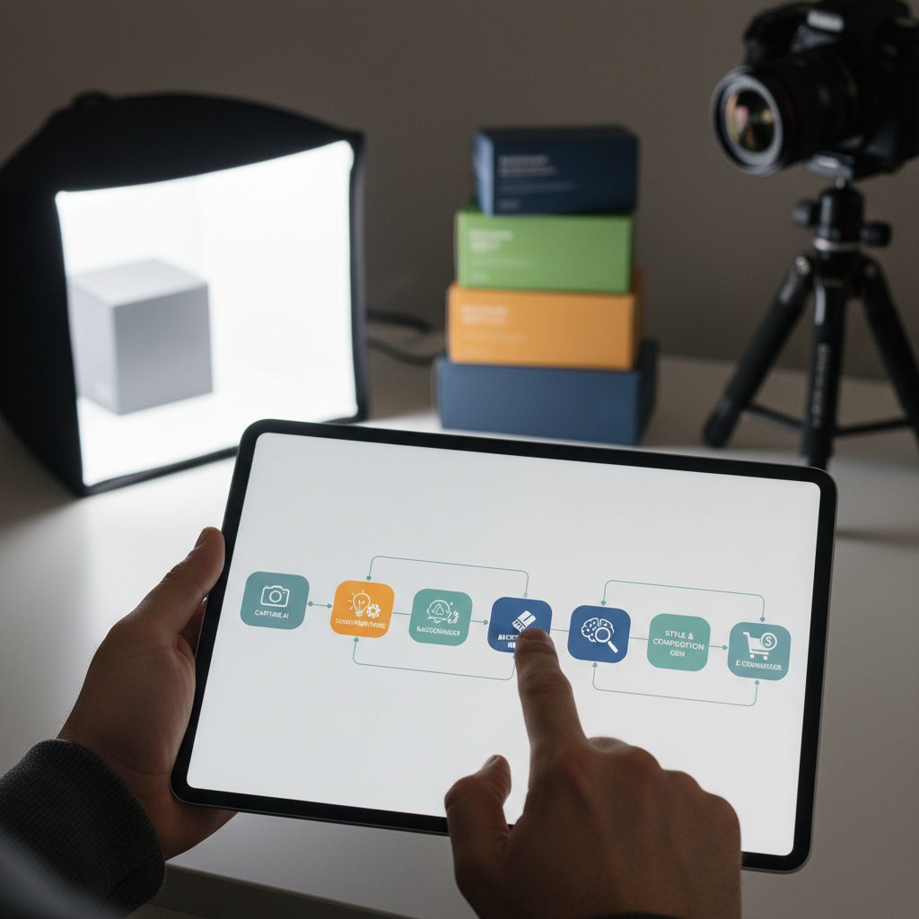 No-code AI workflow setup for product photography