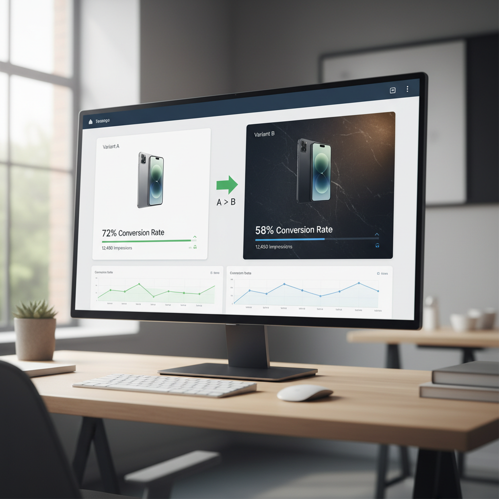 A/B testing dashboard for ecommerce images