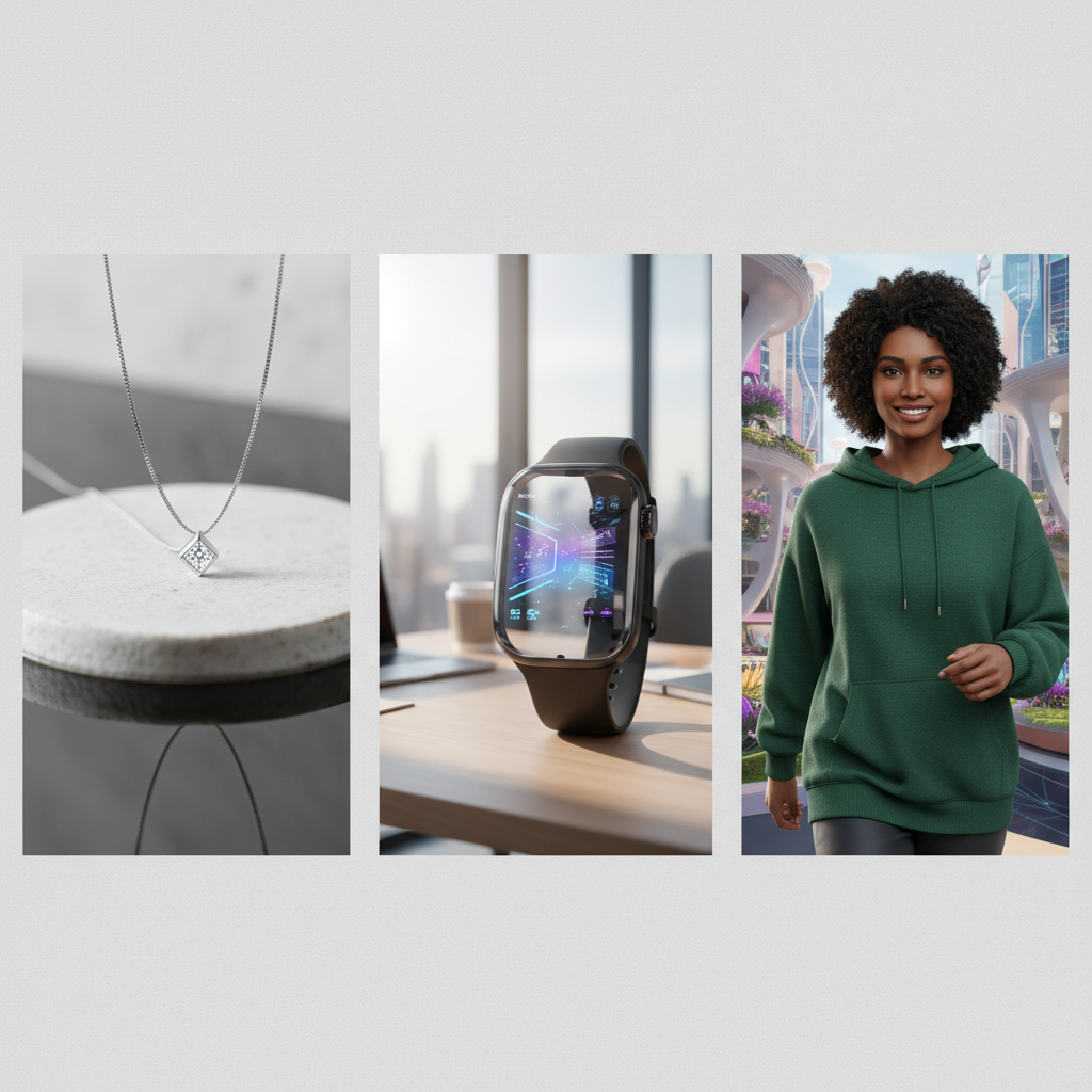 Examples of high-converting AI-generated product images for various products