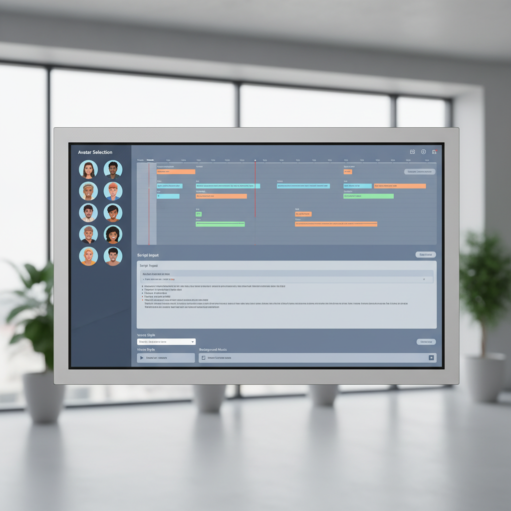 User creating an AI spokesperson video with a software interface