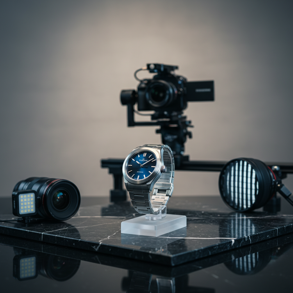 Veo product video prompt example for luxury watch