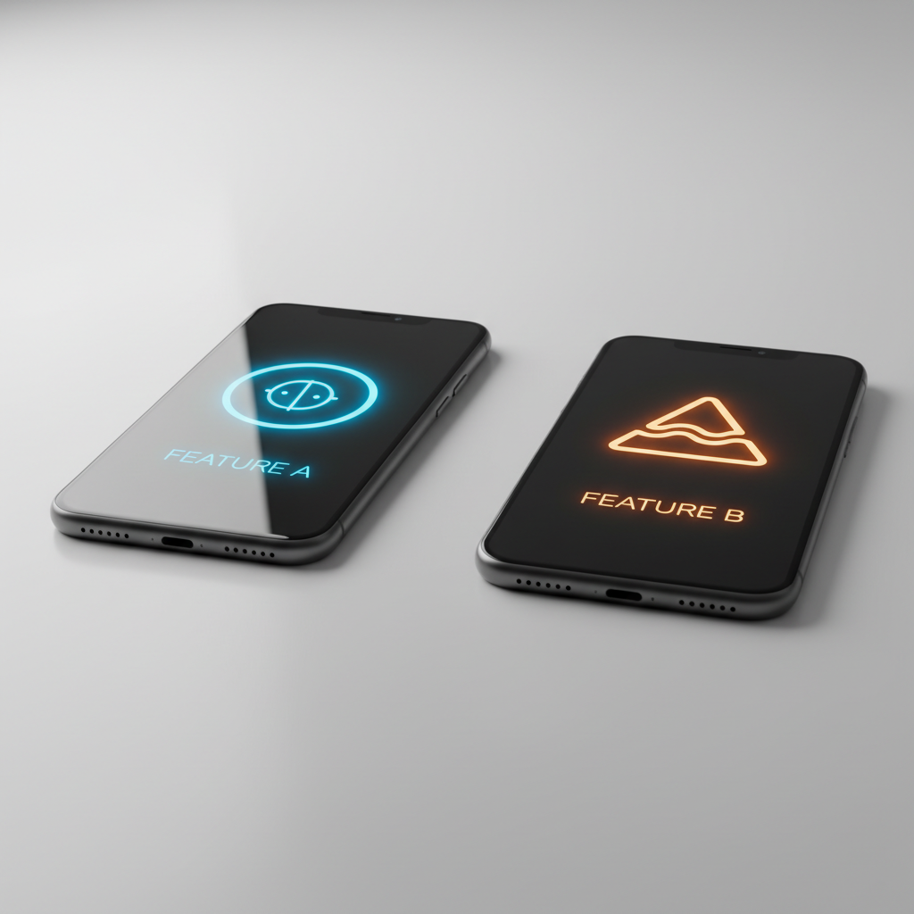 AI-generated side-by-side comparison of smartphone features
