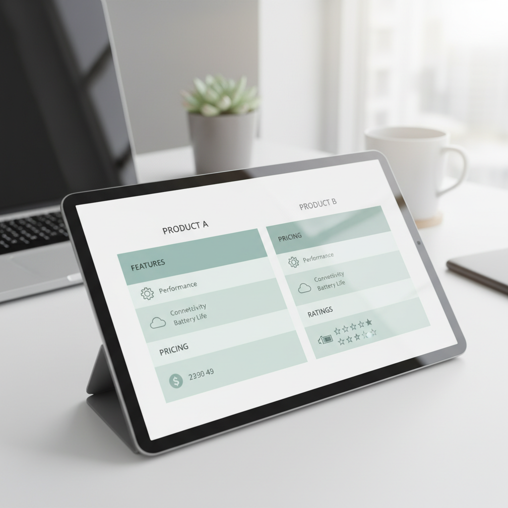 AI-generated product comparison chart template